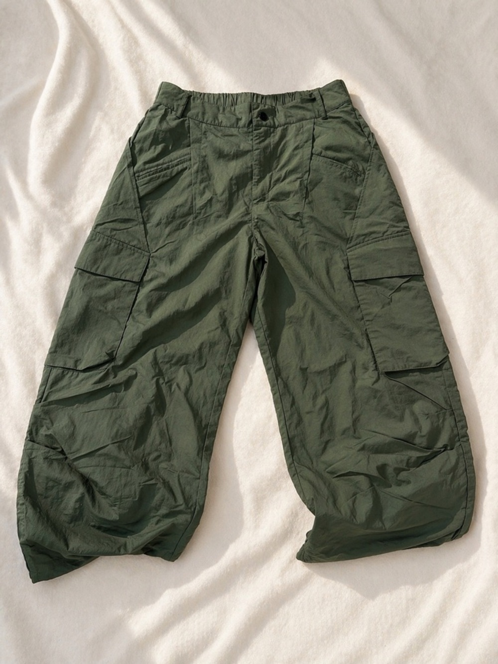 Halara Cargo Pants Mid Rise Wide Leg Ivy Green Size M Tall NWT